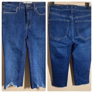 FREE PEOPLE 24 Denim Destroyed Cut-Off Capri Pants